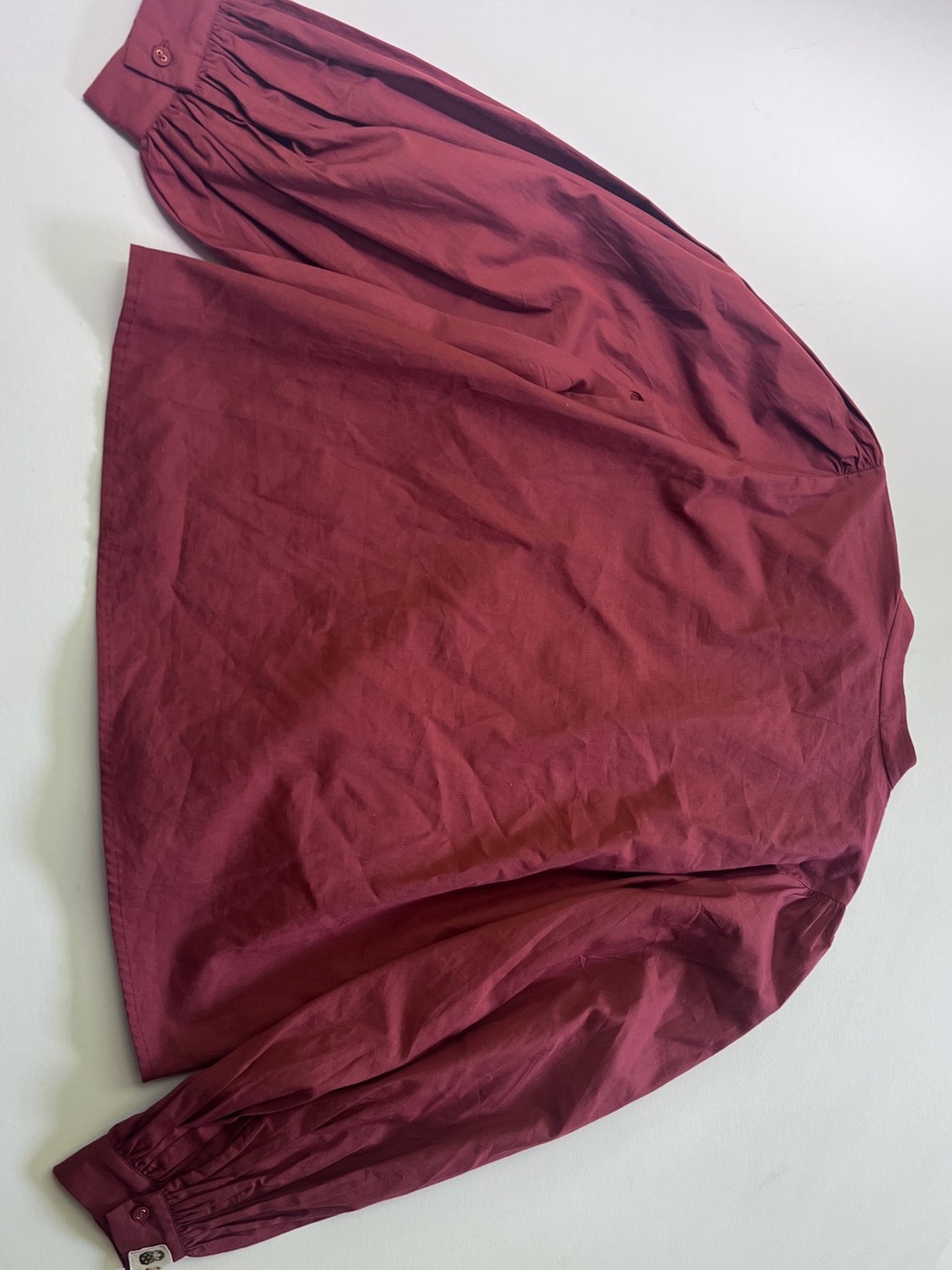 Anthropologie Nikasha Utility mandarin blouse button down shirt rust red - Picture 6 of 6